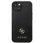 Vāciņš GUESS Saffiano 4G Small Metal Logo - Iphone 13 Mini , melns cena un informācija | Telefonu vāciņi, maciņi | 220.lv