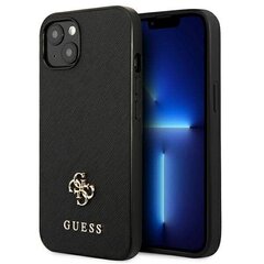 Vāciņš GUESS Saffiano 4G Small Metal Logo - Iphone 13 Mini , melns cena un informācija | Telefonu vāciņi, maciņi | 220.lv