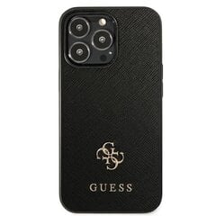 GUESS Saffiano 4G Small Metal Logo - Iphone 13 Pro Max , melns cena un informācija | Telefonu vāciņi, maciņi | 220.lv