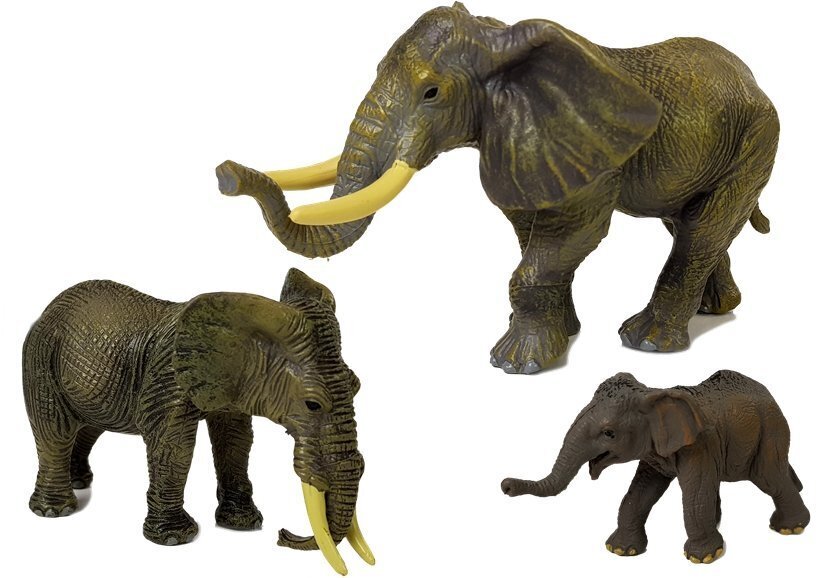 Figūras: Safari dzīvnieki (zilonis, tīģeris) cena un informācija | Rotaļlietas zēniem | 220.lv