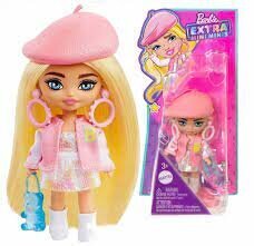 Mini lelle Barbie Extra ar rozā cepuri cena un informācija | Rotaļlietas meitenēm | 220.lv