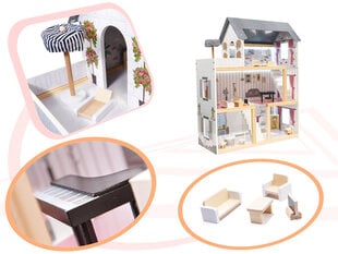 Leļļu māja, koka MDF + mēbeles, 78 cm cena un informācija | Rotaļlietas meitenēm | 220.lv