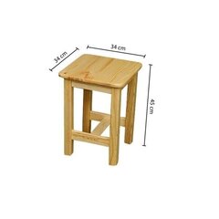 Taburete Toomas, 34x34x45 cm, senatnīga priede cena un informācija | Virtuves un ēdamistabas krēsli | 220.lv