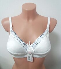 La Bebe™ Lingerie Bio Cotton Art.30707 White grūtnieču/barošanas krūšturis ar mīksto atpogājamu bļodiņu un stabilu krūšu atbalstu cena un informācija | Preces zīdaiņu barošanai | 220.lv