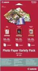 "canon photo paper variety pack vp-101", vp-101, фотобумага, 5x pp201, 5x sg201, 10x gp501 glossy, 0775b078, белый, 10x15 см, 4x цена и информация | Прочие аксессуары для фотокамер | 220.lv