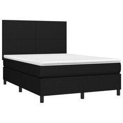 Кровать с пружинами и матрасом, черная, 140х200 см, ткань цена и информация | Кровати | 220.lv