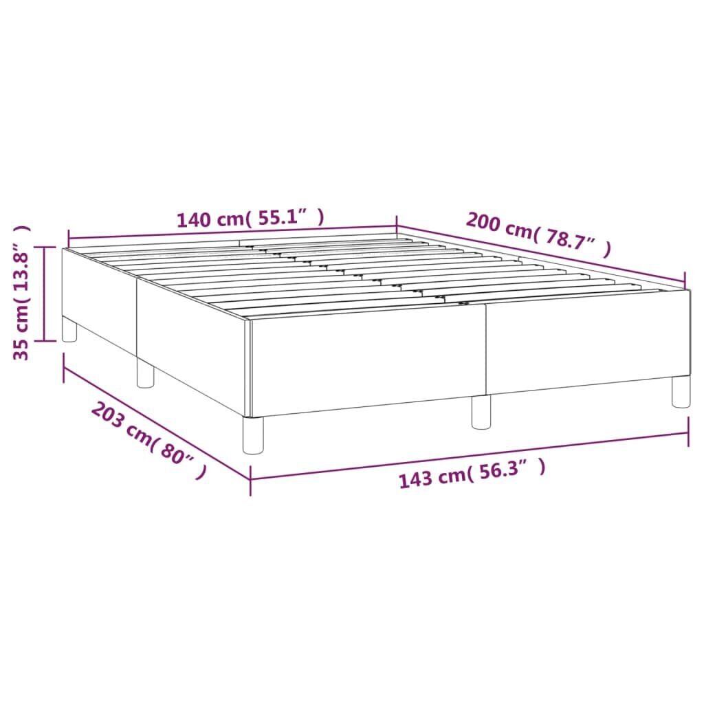 vidaXL atsperu gulta ar matraci, melna, 140x200 cm, audums цена и информация | Gultas | 220.lv
