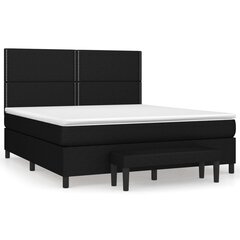 vidaXL atsperu gulta ar matraci, melns, 180x200 cm, audums цена и информация | Кровати | 220.lv