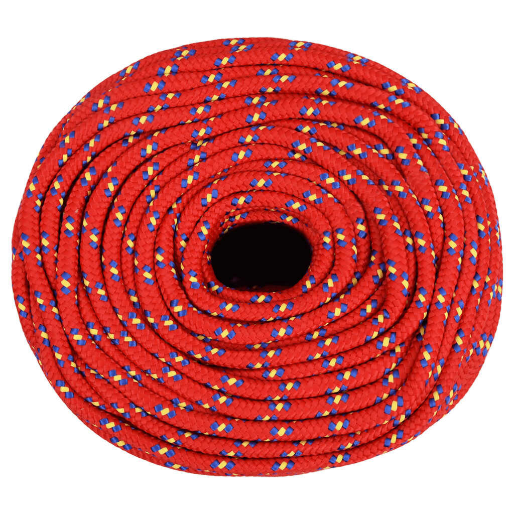 vidaXL laivu virve, sarkana, 6 mm, 25 m, polipropilēns cena un informācija | Piederumi laivām un kajakiem | 220.lv