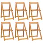 vidaXL saliekami dārza krēsli, 6 gab., akācijas masīvkoks цена и информация | Dārza krēsli | 220.lv