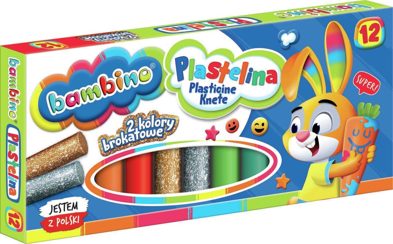 Bambino Classic plastilīns, 12 krāsas cena un informācija | Modelēšanas un zīmēšanas piederumi | 220.lv