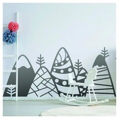 Melna raksta kalnu vinila sienas uzlīme bērnu istabas interjera dekors - 200 x 86 cm cena un informācija | Dekoratīvās uzlīmes | 220.lv