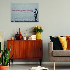 Sienas apdruka Audekls Banksy Graffiti Infinity Quote interjera dekors - 50 x 78 cm цена и информация | Картины | 220.lv