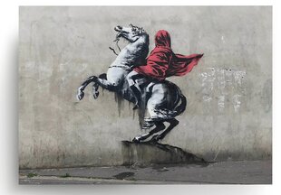 Настенный печатный холст Banksy граффити Наполеон на лошади Декор интерьера - 100 х 71 см цена и информация | Картины | 220.lv