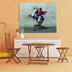 Sienas druka Audekls Banksy Graffiti Napoleon on Horse interjera dekors - 120 x 78 cm cena un informācija | Gleznas | 220.lv