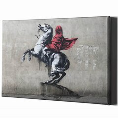 Sienas druka Audekls Banksy Graffiti Napoleon on Horse interjera dekors - 120 x 78 cm cena un informācija | Gleznas | 220.lv