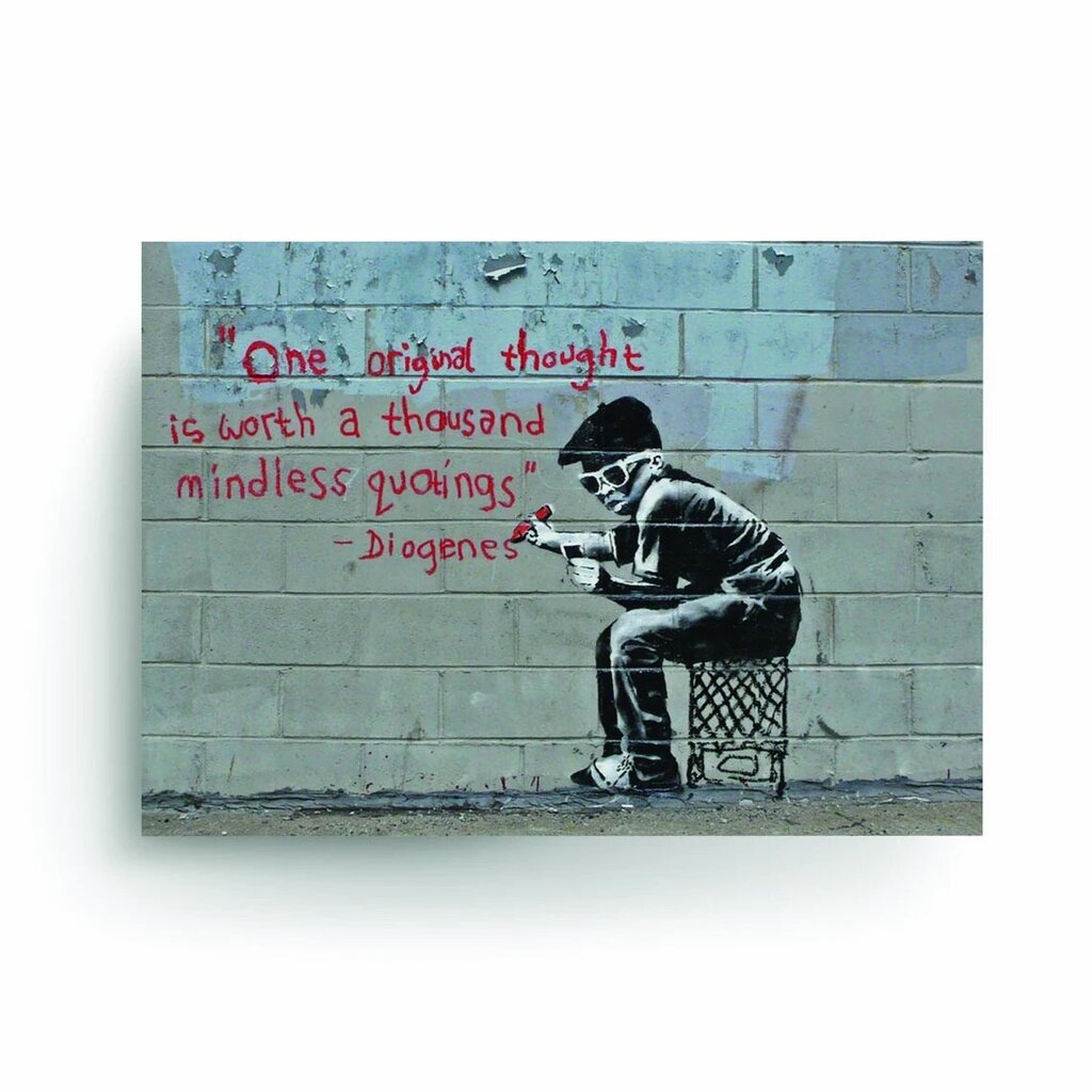 Sienas plakāts Banksy Graffiti Diogenes citāts interjera dekors - 78 x 55 cm cena un informācija | Gleznas | 220.lv