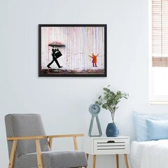 Sienas plakāts Banksy Graffiti Rainbow Rain interjera dekors - 100 x 71 cm цена и информация | Картины | 220.lv