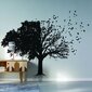 Vinila melna sienas uzlīme liels koks ar lapām interjera dekors - 160 x 160 cm cena un informācija | Dekoratīvās uzlīmes | 220.lv
