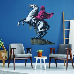 Vinila sienas uzlīme Banksy Graffiti Napoleon on Horseback interjera dekors - 140 x 132 cm цена и информация | Декоративные наклейки | 220.lv