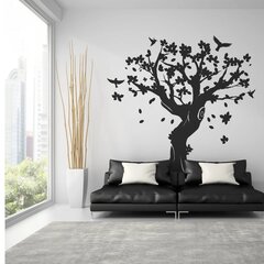 Vinila sienas uzlīme liela ziedoša koka interjera dekors viesistabai, guļamistabai vai bērnistabai - 180 x 144 cm cena un informācija | Dekoratīvās uzlīmes | 220.lv