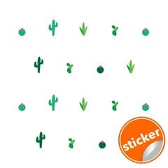 Vinila sienas uzlīmes kaktusu formā Interjera dekors - 40 gab., 12 cm цена и информация | Декоративные наклейки | 220.lv