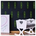 Vinila sienas uzlīmes zaļas krāsas rakstu veidā, Interjera dekors - 100 gab. (30 cm)