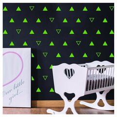 Vinila sienas uzlīmes zaļu trīsstūrīšu veidā Interjera dekors - 40 gab. cena un informācija | Dekoratīvās uzlīmes | 220.lv