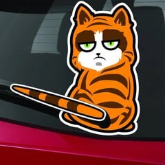 Виниловая наклейка на заднее стекло машины Рыжий кот Стикеры для автомобилей - 40 см цена и информация | Декоративные наклейки | 220.lv