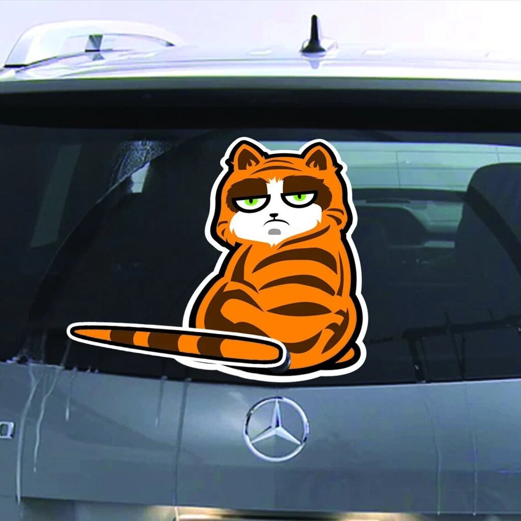 Vinila uzlīme uz automašīnas aizmugurējā loga Ginger cat Uzlīmes automašīnām - 40 cm цена и информация | Dekoratīvās uzlīmes | 220.lv