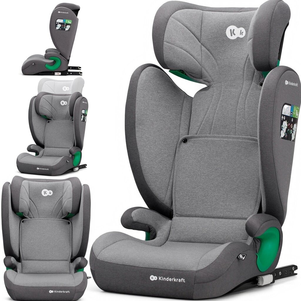 Kinderkraft autokrēsliņš Junior Fix 2 i-Size 15-36 kg Isofix, Rocket Grey цена и информация | Autokrēsliņi | 220.lv