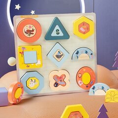 Деревянная головоломка - Геометрические фигуры цена и информация | Игрушки для малышей | 220.lv