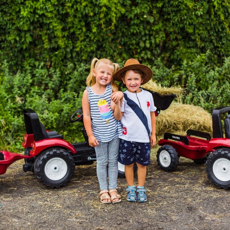 Minamatic traktors ar piekabi - Valtra S4, sarkans cena un informācija | Rotaļlietas zēniem | 220.lv