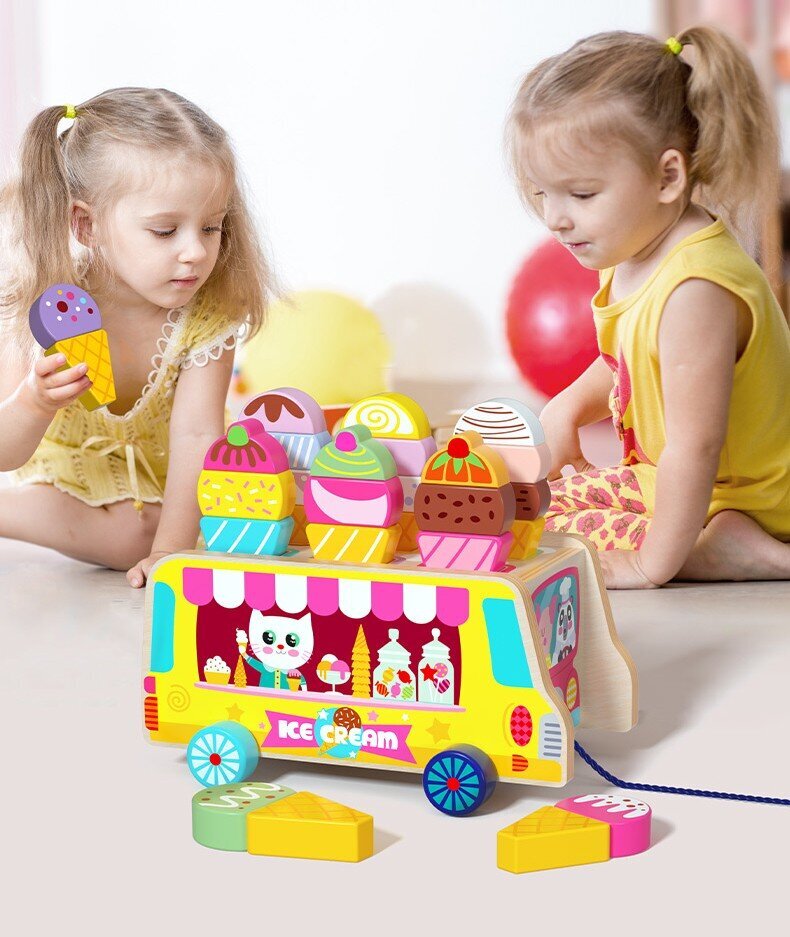 Koka rotaļlieta - Saldējuma veikals cena un informācija | Rotaļlietas zīdaiņiem | 220.lv