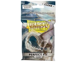 Dragon Shield Standard Perfect Fit Sleeves – Clear/Clear (100 Pcs) cena un informācija | Galda spēles | 220.lv