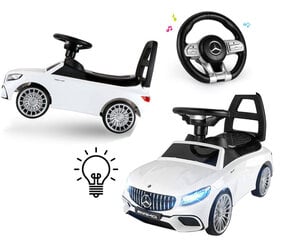 Bērnu staigulis-stumjamā rotaļlieta Mercedes S65 AMG, balta (LED gaismas) cena un informācija | Rotaļlietas zīdaiņiem | 220.lv