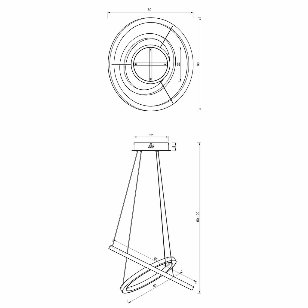 Milagro piekaramā lampa Galaxia Black cena un informācija | Lustras | 220.lv