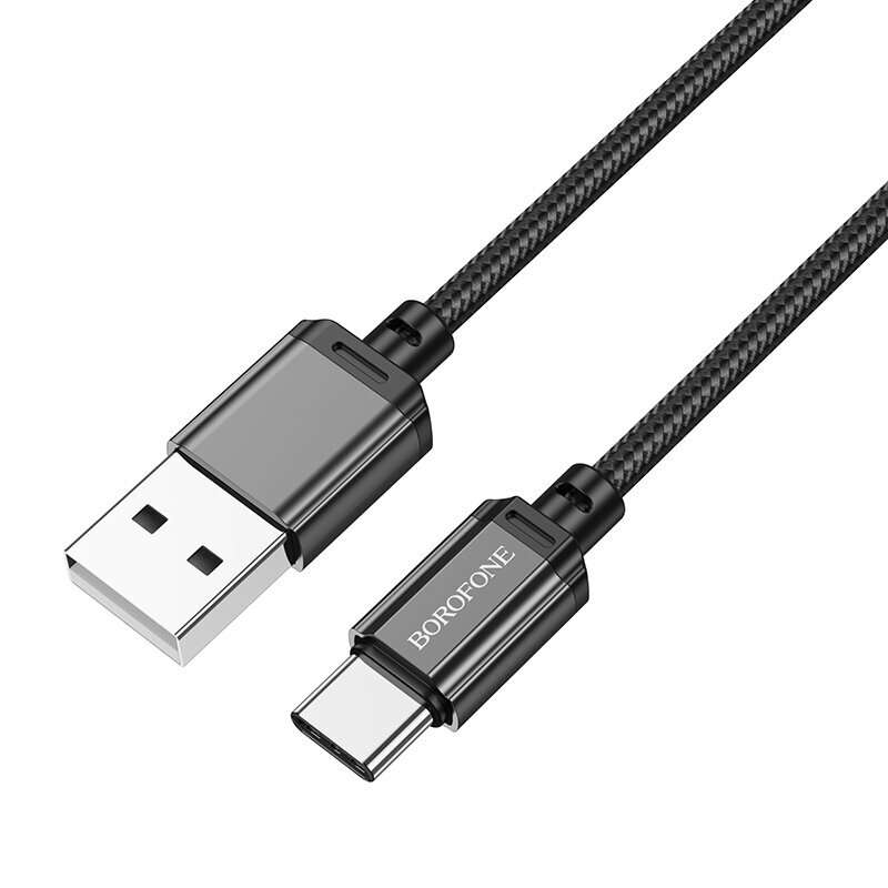 Borofone Cable BX87 Sharp - USB līdz C tipam - 3A 1 metrs melns цена и информация | Savienotājkabeļi | 220.lv