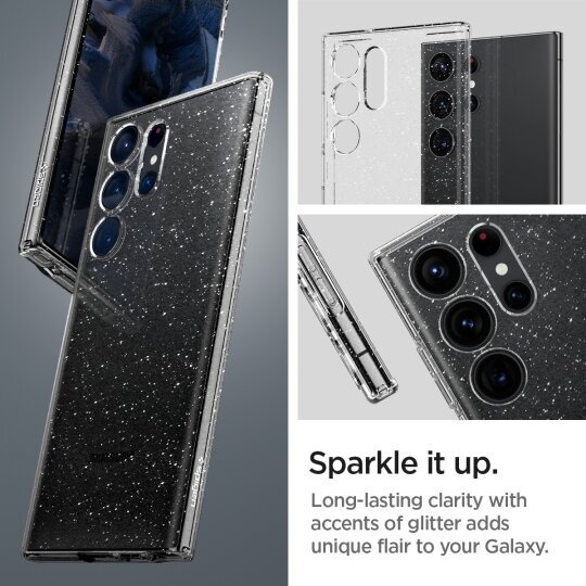 Vāciņš SPIGEN Liquid Crystal Glitter   - Samsung Galaxy S23 Ultra, caurspīdīgs cena un informācija | Telefonu vāciņi, maciņi | 220.lv