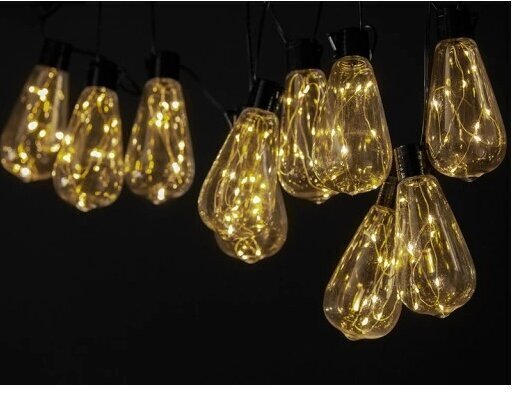 Solārā LED lampiņu virtene, 5.8 m cena un informācija | Ziemassvētku lampiņas, LED virtenes | 220.lv