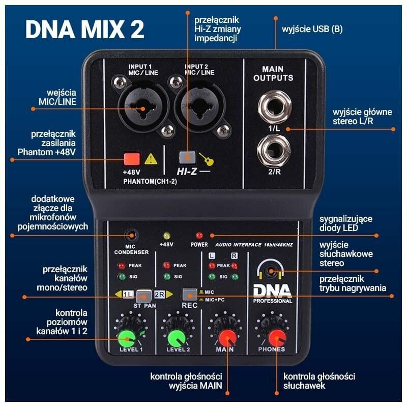 DJ pults DNA MIX 2 cena un informācija | Dj pultis | 220.lv