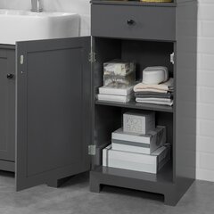 SoBuy Tall Bathroom Cabinet Bathroom Storage Cabinet with 3 Shelves 1 Drawer 1 Cabinet,BZR17-DG цена и информация | Шкафчики для ванной | 220.lv