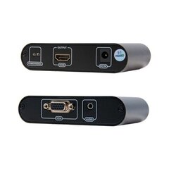 Адаптер VGA—HDMI с аудио NANOCABLE 10.16.2101-BK, чёрный цена и информация | Адаптеры и USB разветвители | 220.lv