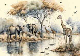 Consalnet Фотообои флизелиновые Watercolours 312 x 219 cm 14571VEXXL цена и информация | Фотообои | 220.lv