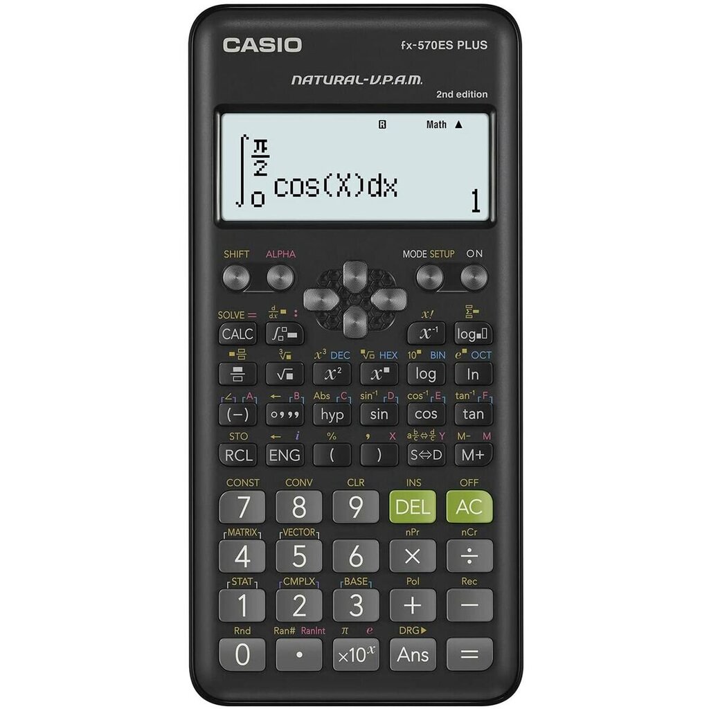 Zinātniskais kalkulators Casio FX-570 ES Plus Grey cena un informācija | Kancelejas preces | 220.lv
