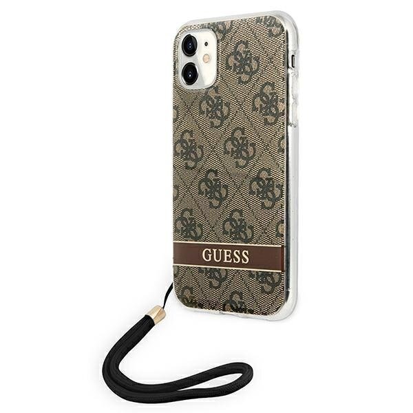 Oriģināls vāciņš GUESS 4G Print Strap - Iphone 11 , brūns цена и информация | Telefonu vāciņi, maciņi | 220.lv