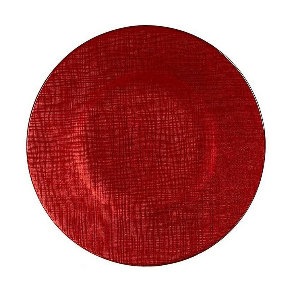 Šķīvis Sarkans Stikls 6 gb. (21 x 2 x 21 cm) cena un informācija | Trauki, šķīvji, pusdienu servīzes | 220.lv