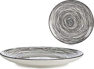 Bigbuy Home Šķīvis Ø 24 cm Porcelāns (Melns) (24 x 2,8 x 24 cm) cena un informācija | Trauki, šķīvji, pusdienu servīzes | 220.lv