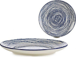 Vessia Šķīvis Ø 24 cm Zils / Balts Porcelāns Zils (24 x 2,8 x 24 cm) cena un informācija | Trauki, šķīvji, pusdienu servīzes | 220.lv