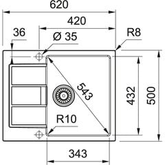 Tectonite кухонная мойка Franke Sirius S2D 611-62 цена и информация | Раковины на кухню | 220.lv